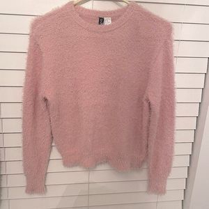 Divided Women's Top Pink Fuzzy Full Sleeves Pullover Sweater Top Size - XS